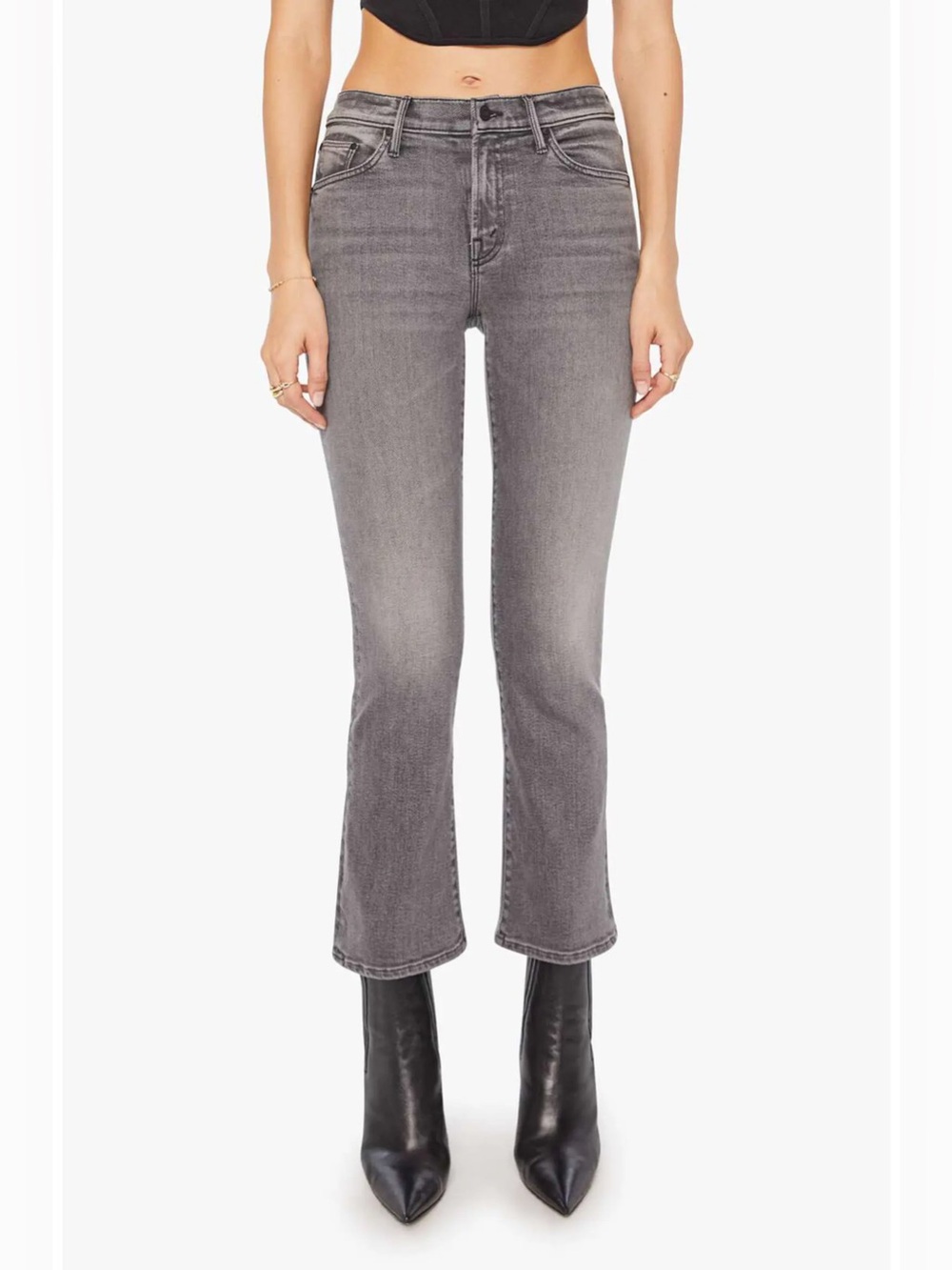 MOTHER The Outsider Flood High Waist Ankle Boot jeans “Just One More” SZ 31 - Picture 3 of 12
